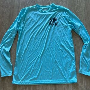 Blue Long Sleeve Shirt with Graphic
